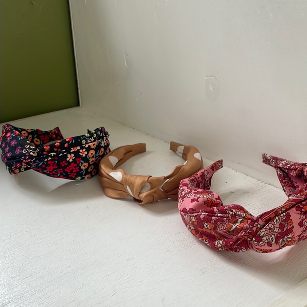 Floral and Solid Headband Set